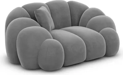 Produktbild von Samtstoff Sessel Liora Dunkelgrau