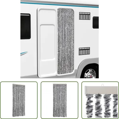 Obrázek produktu pro The Living Store Záclona Fly Curtain Grey, Black and White 56x200 cm Chenille
