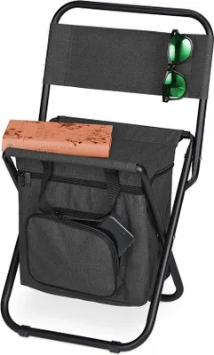Produktbild von Famanu Faltbare Campingstuhl mit Armlehne und Tasche - Schwarz
