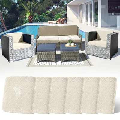 Produktbild von 6 Stück Outdoor Kissen Wetterfest Sofabezug Wasserdicht Sofa Sitzkissenbezug Outdoor Sofa Überzug Bezüge Für Gartenpolster Sofa Cushion Cover Stuhlkissen Ersatz,Beige