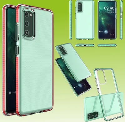 Image de Étui hybride pour Samsung Galaxy S20 FE G780F G781B avec cadre coloré rouge