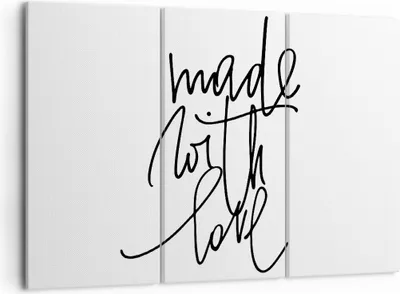Produktbild von Bild auf Leinwand - Leinwandbild - 3 Teile - Erstellt mit Liebe - 105x70cm - Wand Bild - Wanddeko - Wandbilder - Leinwanddruck - Bilder - Wanddekoration - Leinwand bilder - Wandbild - CE105x70-4499