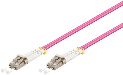 Image de Goobay 95936 Câble à fibres optiques, multimode (OM4) violet, 3 m - LC mâle (UPC) > LC mâle (UPC)