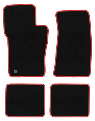 Produktbild von Velours-Fußmatten für Ford Explorer MK2 1994-2000 (SUV) – 4-tlg, Schwarz/Rot, passgenau – Wielganizator CARLUX