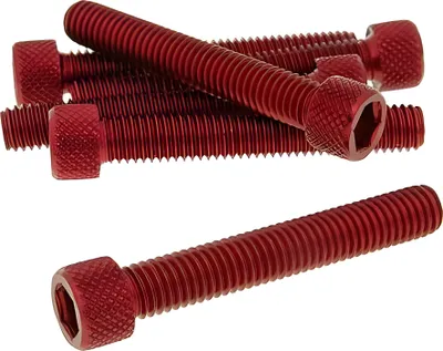 Immagine prodotto di Set di viti 6 pezzi con esagono incassato in alluminio rosso - M8x50