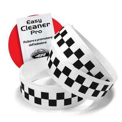 Produktbild von Checks Trim Stripe Klebestreifen Schachbrett, Schwarz und Weiß, 1,5 x 99 cm, 2 Stück