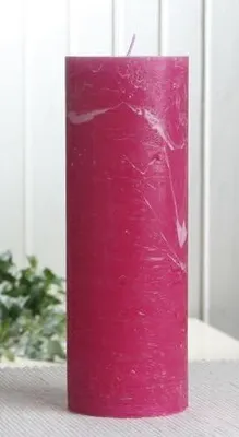 Produktbild von Rustik-Stumpenkerze in Fuchsia, 20 x 7 cm Ø