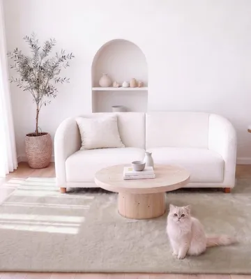 Kunstbont-Teppich 120x180 cm, waschbar, flauschig, beige
