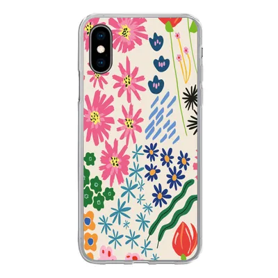 Produktbild von MuchoWow® Handyhülle Schutzhülle Hülle für iPhone X Blume - Blätter - Feldblumen Silikon Softcase Handy Hülle - Handyhülle