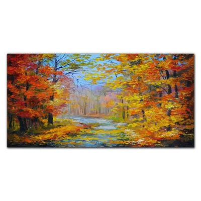 Produktbild von Coloray Küchenrückwand 100x50 Spritzschutz aus Glas - Herbstwald