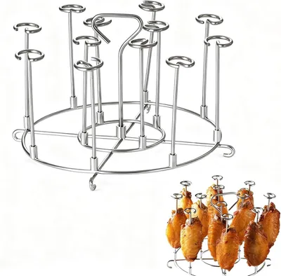 Produktbild von Spieße für Heißluftfritteuse, Vertikales Grillrost aus Edelstahl