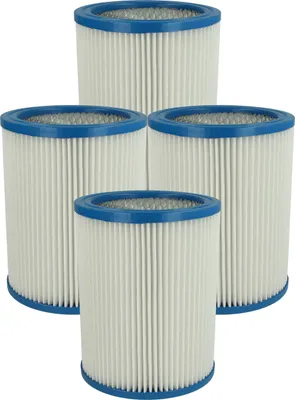 Produktbild von vhbw 4x Faltenfilter kompatibel mit Fein Dustex 40, 25 Staubsauger - Patronenfilter Weiß Abwaschbar