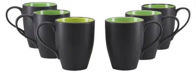 Produktbild von CreaTable, 24926, Hot Green, Kaffeebecher 6-tlg, Steinzeug
