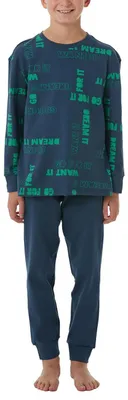 Productafbeelding van Schiesser jongenspyjama set, lange pyjama met boordjes, maten 98 tot 176