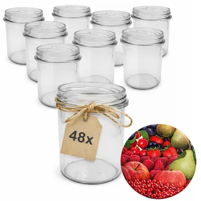 Produktbild von ART TWIST HOME Einmachgläser mit Schraubdeckel 48x 350 ml – Vorratsgläser Glasbehälter Vielseitige Robuste aus Dickem Glas - perfekt für Marmeladen Honig Säfte Gurken Konfitüren und Vorratshaltung