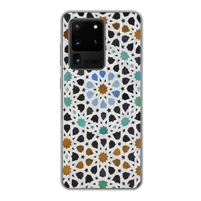 Produktbild von MuchoWow® Handyhülle Schutzhülle Hülle für Samsung Galaxy S20 Ultra Ein marokkanisches Mosaikdetail Silikon Softcase Handy Hülle - Karteninhaber