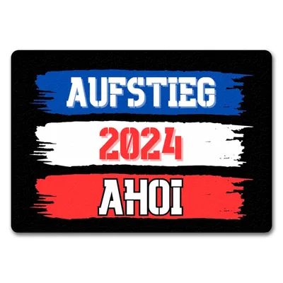 Produktbild von Kiel Aufstieg 2024 Fußmatte in 35x50 cm ohne Rand mit Spruch Ahoi