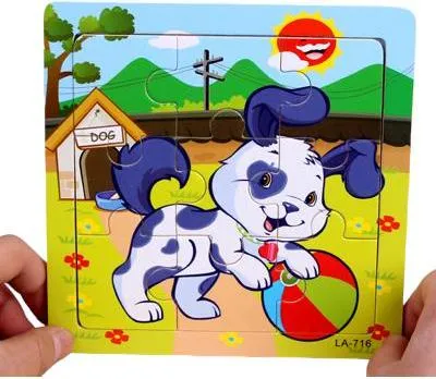 Image de Puzzle en bois dans un cadre Puzzle éducatif chien