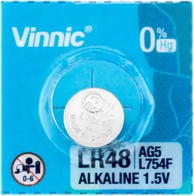 Produktbild von 10 knoflíkových baterií AG5, LR48 mini Vinnic G5, LR 48, AG 5, LR754 alkalická baterie