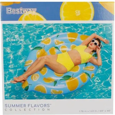 Produktbild von Bestway 43392, Blau, Grün, Gelb, Schwimmende Matratze, Abbildung, PVC, Junge/Mädchen, Lemon printing