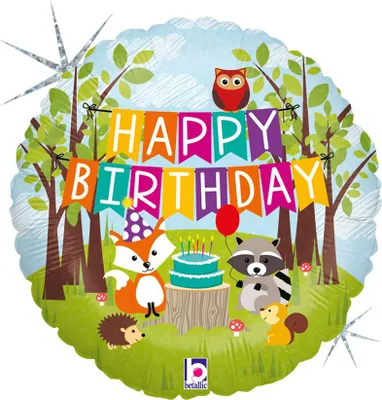 Produktbild von 18"/Ø46cm Folienballon "Woodland Happy Birthday"