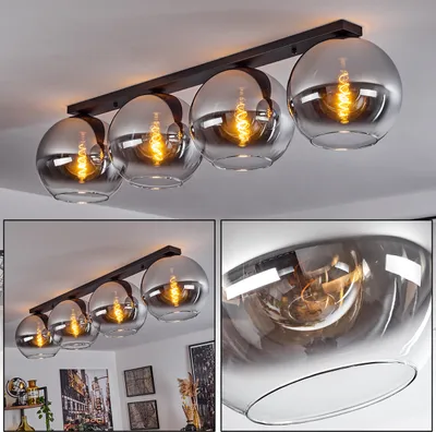 Produktbild von Cesaro »Cesaro« Deckenlampe aus Metall/Glas in Schwarz/Chromfarben/Klar