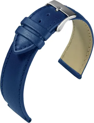 Produktbild von Eulit Taurus > Uhrenarmband Kalbsleder royal blau hautfreundlich, Stegbreite:14mm, Schließe:Silbern