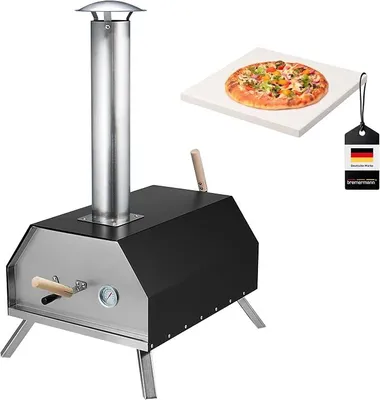 Produktbild von Pizzaofen inkl. Pizzastein 30x2x30 cm // für Brikett, Kohle, Pellets