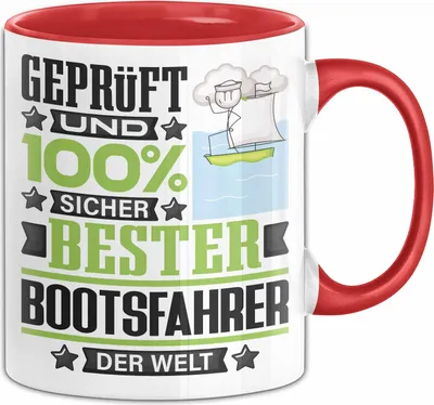 Produktbild von Bootsfahrer Geschenk Lustiger Spruch für Bootsfahrer Geschenkidee Bester Bootsfahrer Der Welt (Rot)