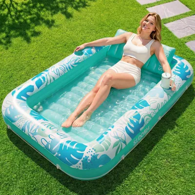 Produktbild von Aufblasbares Schwimmbadbett für Erwachsene mit Getränkehaltern