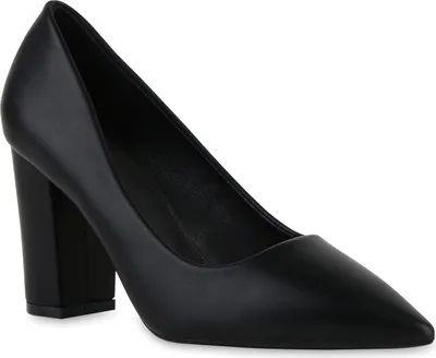 Produktbild von VAN HILL Damen Klassische Pumps Absatzschuhe Spitz Schuhe 841546, Farbe: Schwarz, Größe: 38