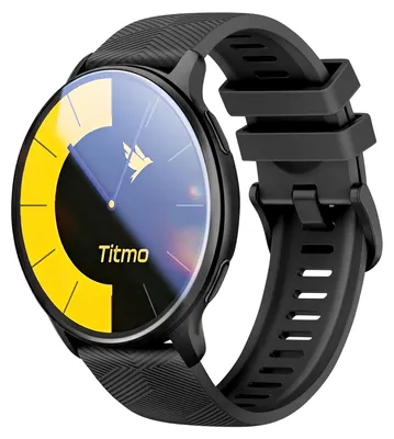 Image de Montre connectée TITMO O-200 (GPS, écran AMOLED, appels Bluetooth, bracelet en silicone) noire