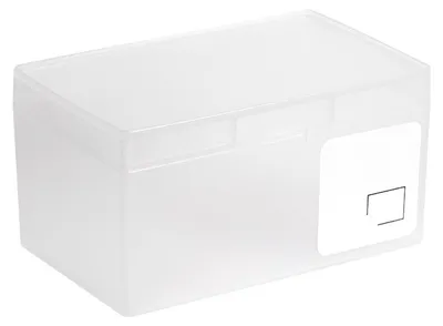 Image de Boîte de rangement en plastique pour cartes de bureau, organiseur cosmétique avec couvercle pour résidence étudiante