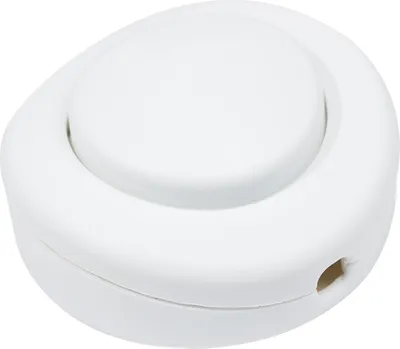 Immagine prodotto di Creative-Cables Interruttore Unipolare Infracavo a Pedale – (Bianco, ø 65 mm, H 23 mm) – Tensione 250V, Carico 2A – Morsetti a vite