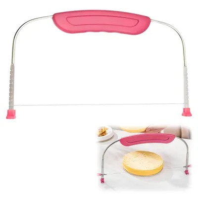 Produktbild von Tortenschneider Rosa,Verstellbar, mit Draht und Griffen, für Hochzeitstorten, Brot und Kuchen