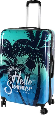 Image de Valise de voyage Valise à coque dure Trolley de voyage bleu taille L 77x50x29cm