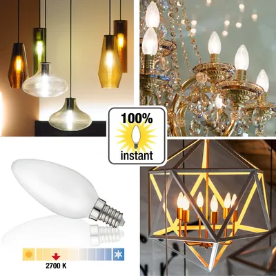 Produktbild von LED Birne Glühlampe Leuchtmittel C35 Lampe E27 Warmweiß 2700 K 2 W klar 5er Set