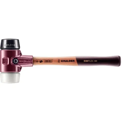 Produktbild von Halder Schonhammer Durchmesser 60mm 1530g Simplex mit Schlageinsatz Super-Kunststoff weiß - 3027060