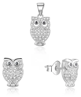 Produktbild von Playful Silver Owl Jewelry Sovièky (pendant, earrings)