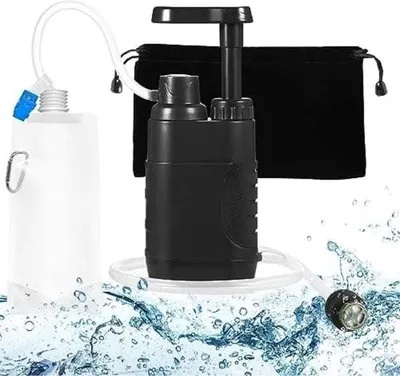 Zdjęcie produktu dla Oczyszczacz wody - System oczyszczania wody - Filtr wody - Oczyszczanie wody do użytku na zewnątrz - 21,3 x 13 x 5,49 cm - 407 gramów - Szary