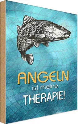 Produktbild von vianmo Holzschild 18x12 cm Angeln ist meine Therapie