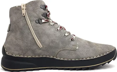 Imagen del producto de Botines de mujer Rieker Merapi, estilo cordones, color gris, para uso casual