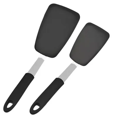 Immagine prodotto di Set di spatole in silicone, 2 pezzi, resistenti al calore, colore nero