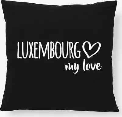 Produktbild von Huuraa Kissen Luxembourg my love 40x40cm mit Füllung Black Baumwolle Dekokissen Geschenkidee