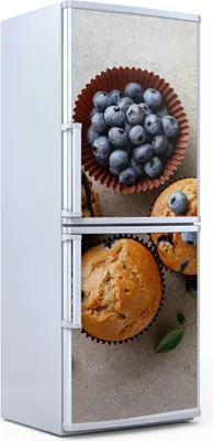 Produktbild von Kühlschrankdekoration  60x180 cm  Aufkleber auf dem Kühlschrank - Blaubeere Muffins