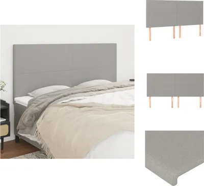 Produktbild von vidaXL Kopfteile 4 Stk. Hellgrau 100x5x78/88 cm Stoff -  Kopf- & Fußenden