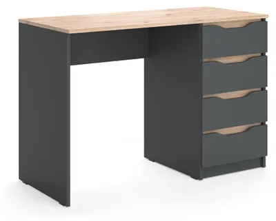 Imagen del producto de Escritorio Vicco Ruben Antracita/Roble artesanal 110 x 50 cm con 4 cajones, Model 62899