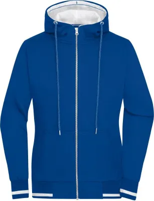 Produktbild von Sweat-Jacke mit Reißverschluss und Kapuze royal/white, Gr. S