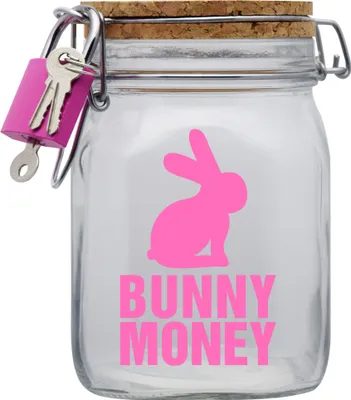 Produktbild von Spardose Geld Geschenk Ideen Bunny Money Transparent Pink Größe L 1 Liter