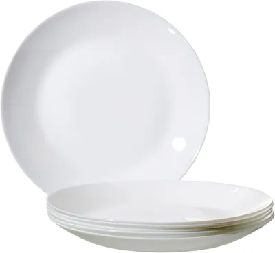 Produktbild von Speiseteller fresh Ø 25 cm weiß 6er Set Opal Glas Mikrowellengeeignet